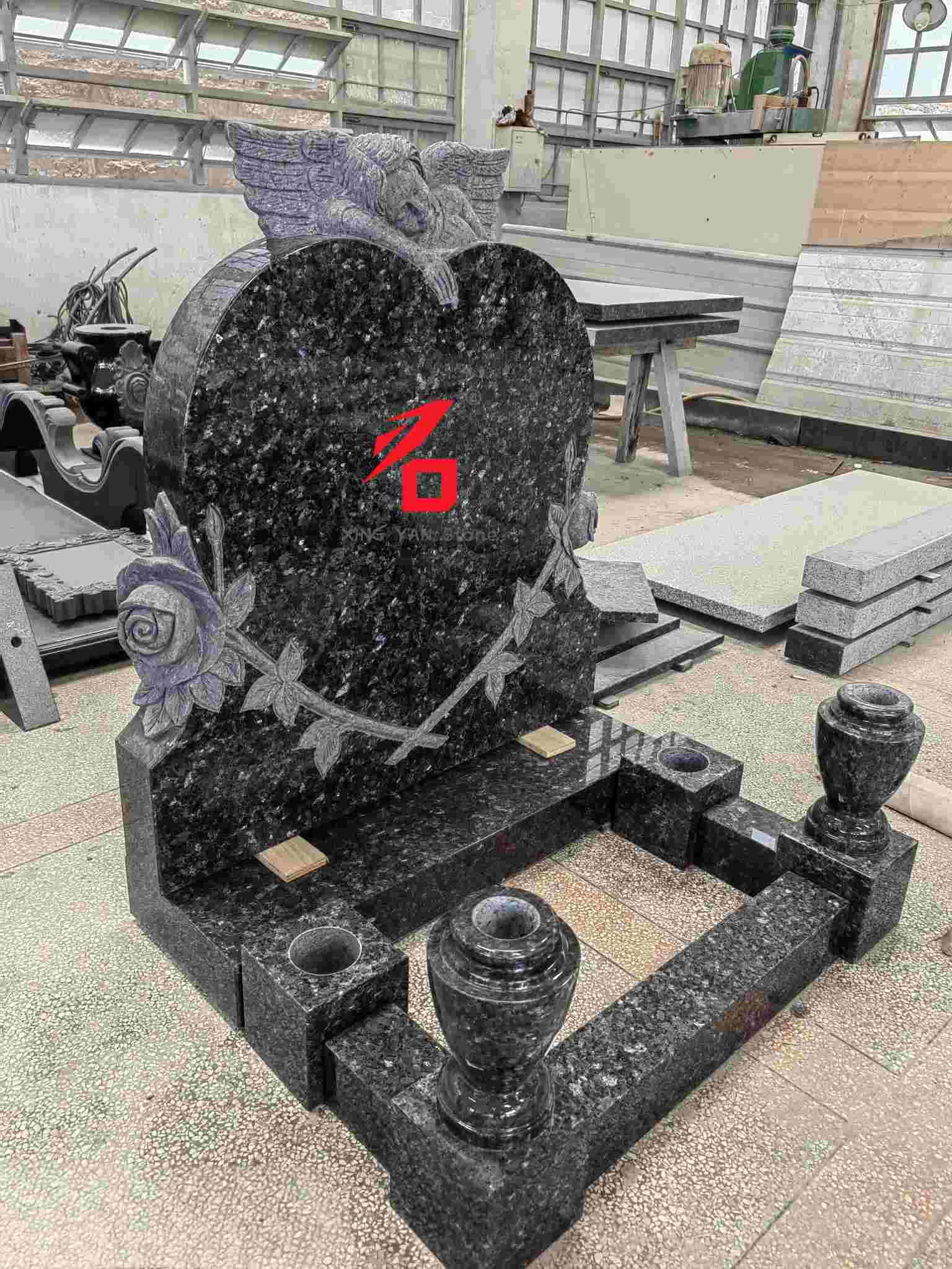 Blue Bacca Granite Cordis-Anglus Memorial Sepulchrum