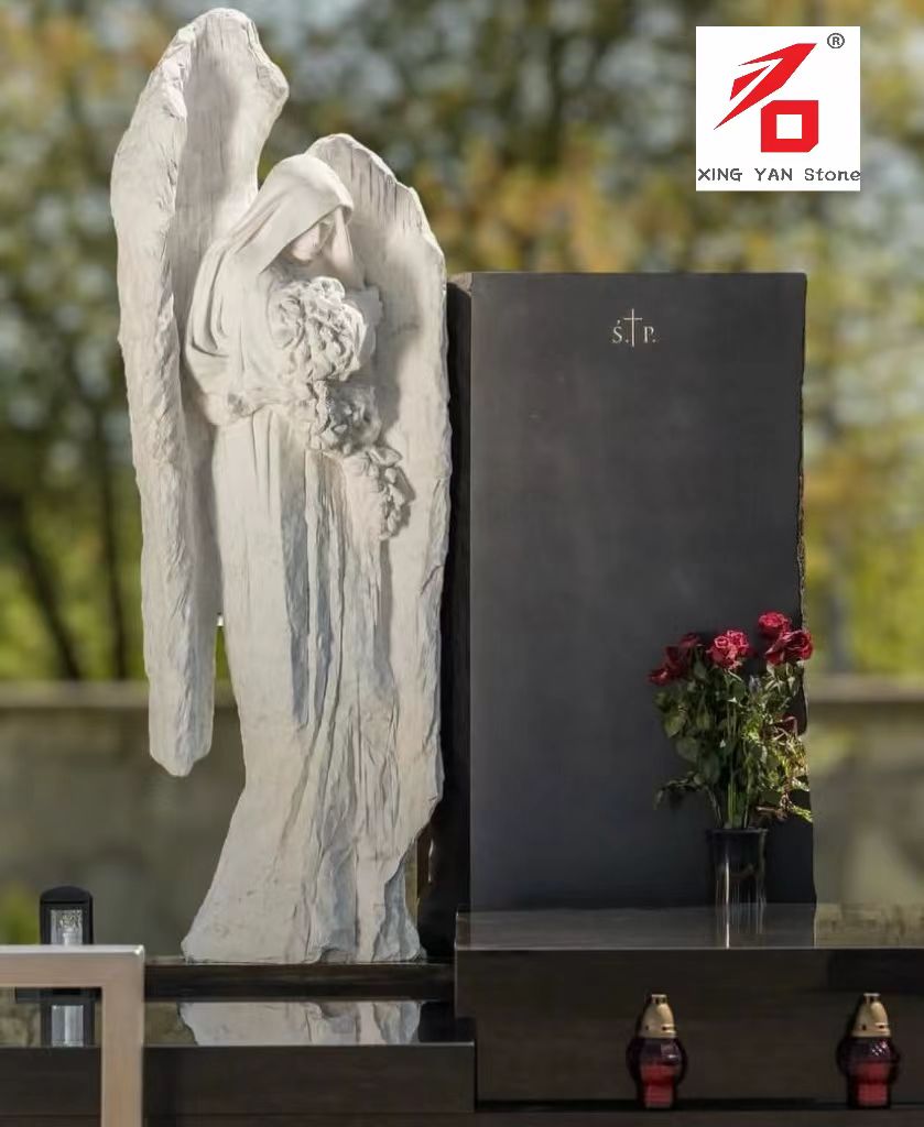 Sinis Xingyan vestibulum - Angelus amplectens flos lapis sculptos tombstone