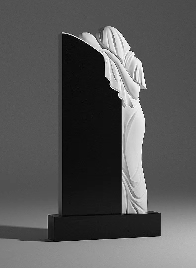 Sinis Xingyan Russian Penicullus Lugurium Sculpture Funeral Commemoratio Nigrum et Alba Stone manus sculptos motus resonatus carrier religiosis et culturae integration
