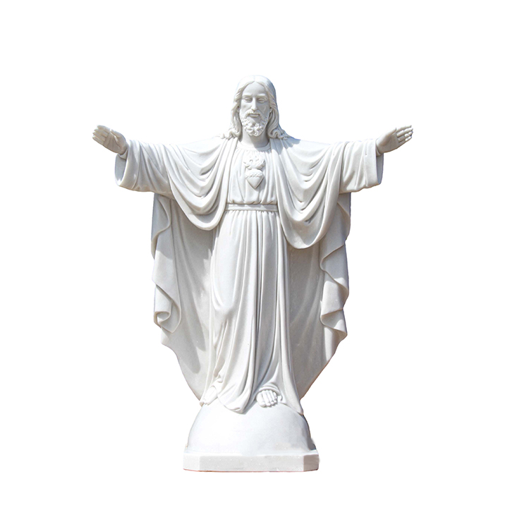 Manu sculptum excipiens Jesus Marmor Statue