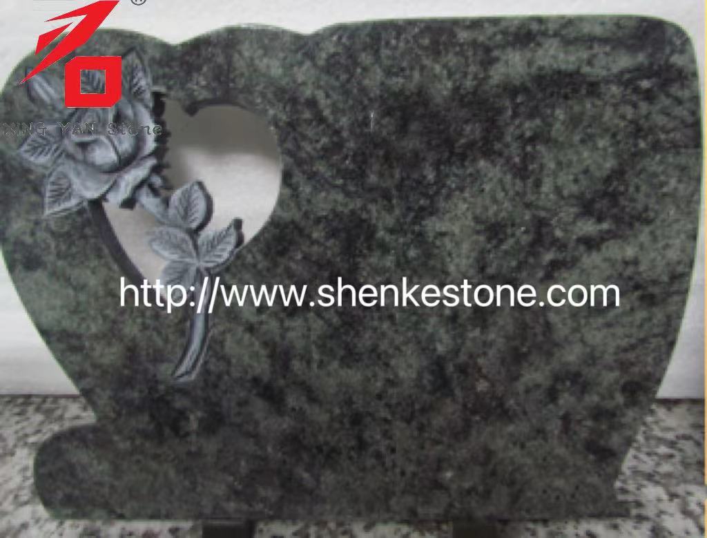 High Quality Green Ganite Coved Rose Memorial TABULA