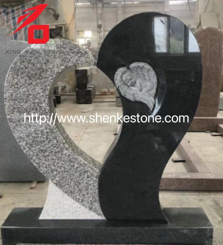 Special una Cordis figura Angelus headstone ad coemeterium