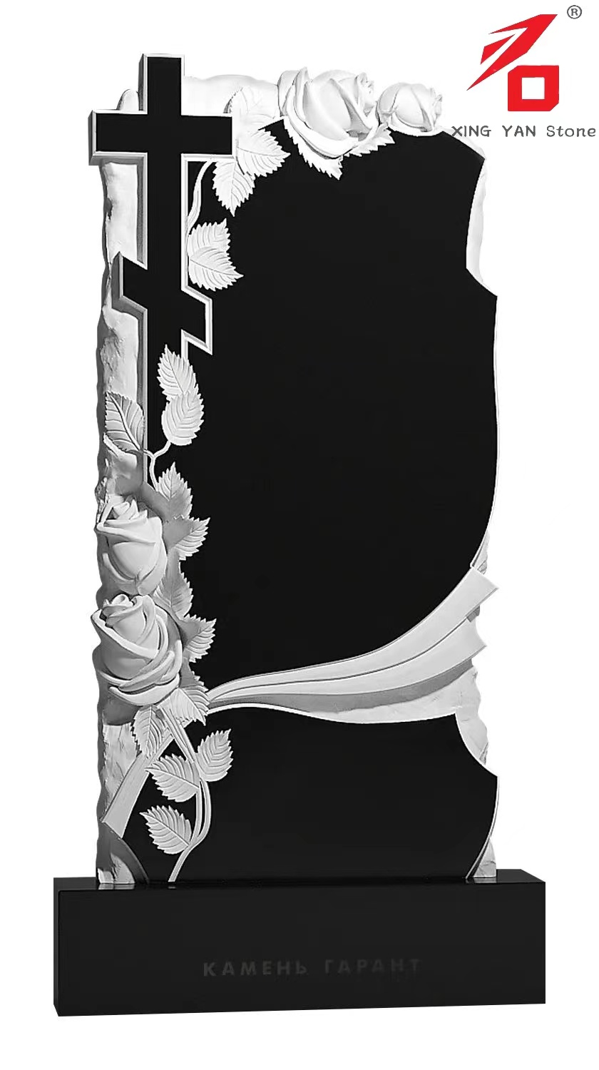 Et monumentum est de Nigrum Granite Roses et cruces