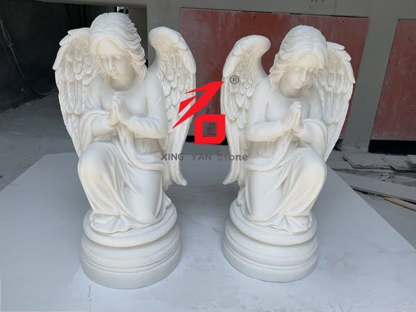 Marmor album orans Angelus Stone Sculpture Ornament