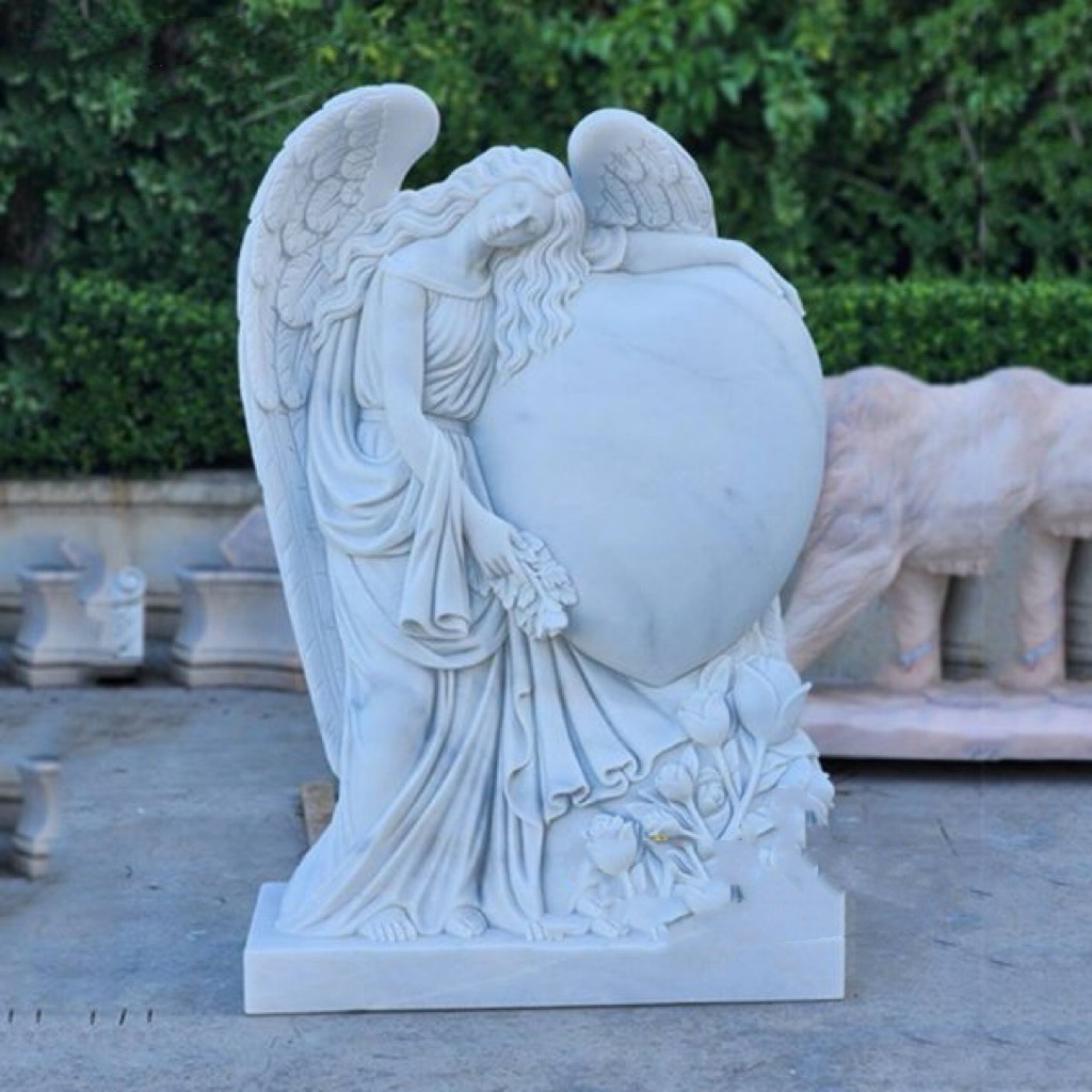 Xingyan marmore Angelus amplexus est cor memoriale lapidem sculptura