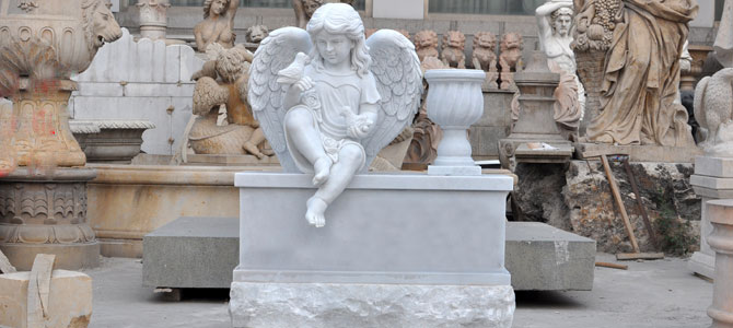 Xingyan Alatum Angelus hortum exornantur lapis sculptura
